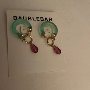 Bauble bar earring two colors resin green and amethyst earrings